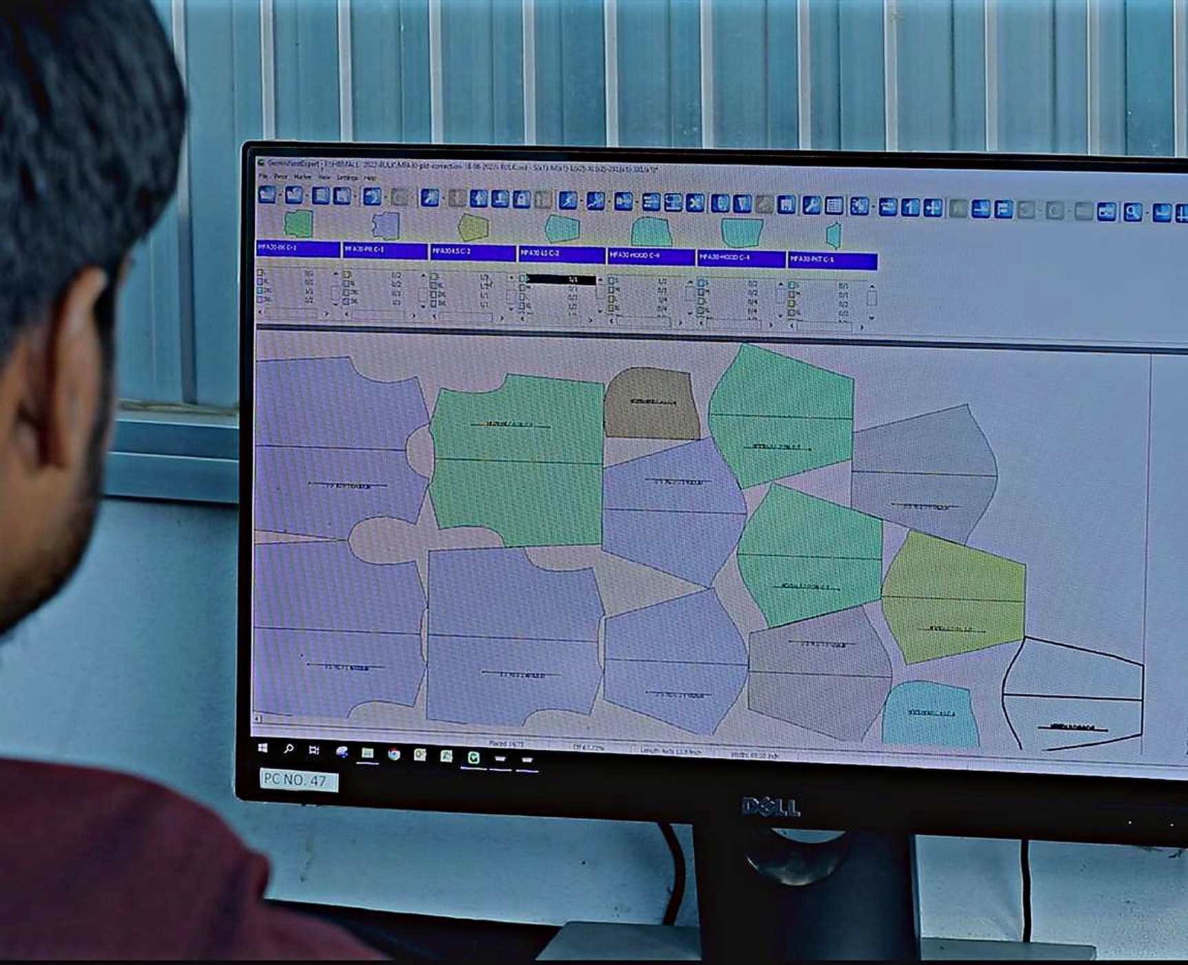CAD-CAM pattern software on screen