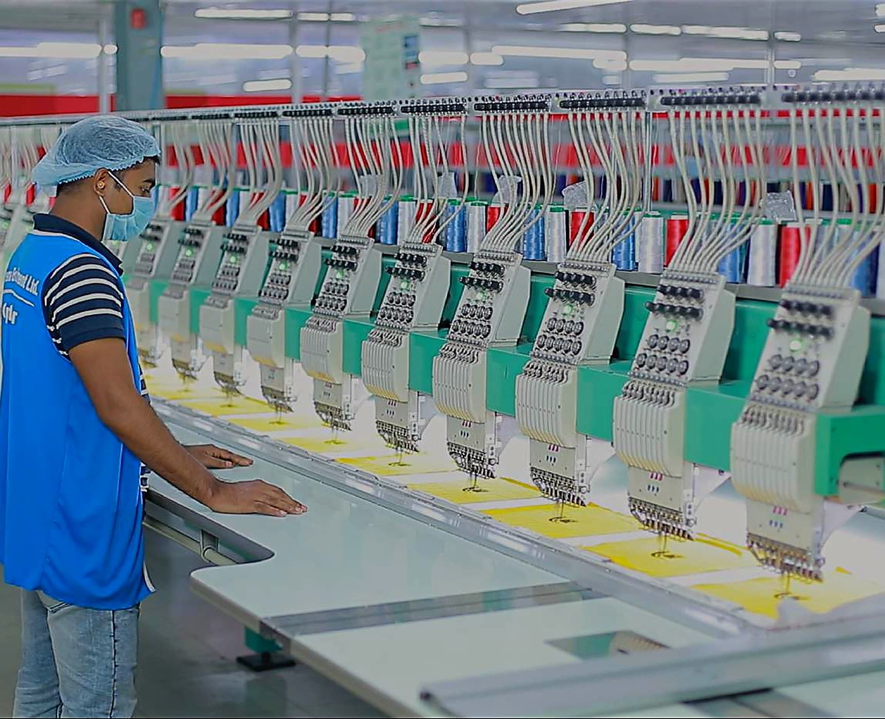 Multi-head embroidery machines
