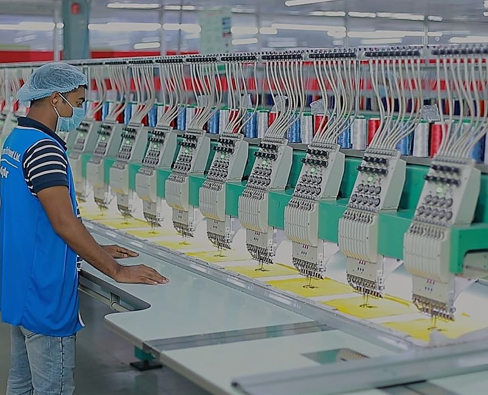 Multi-head embroidery machines